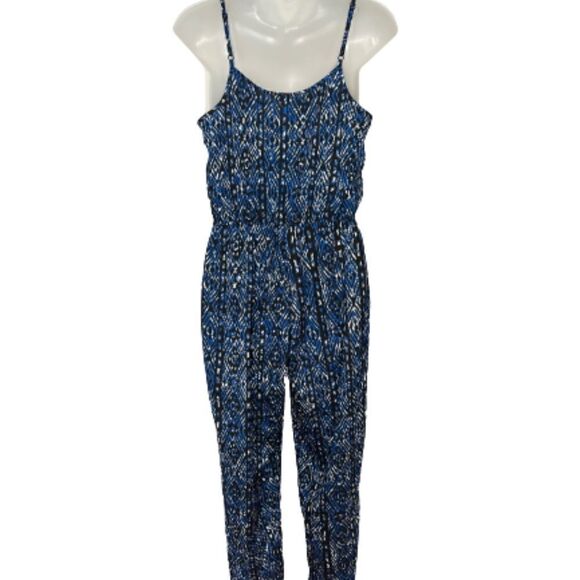 Ambiance Apparel Blue and White Print New Without Tag Jumpsuit Size S - Picture 3 of 4
